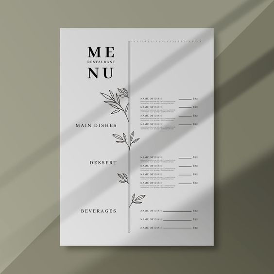 Menu dạng tờ rời